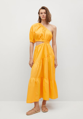Yellow Cut Out Dress from Mango