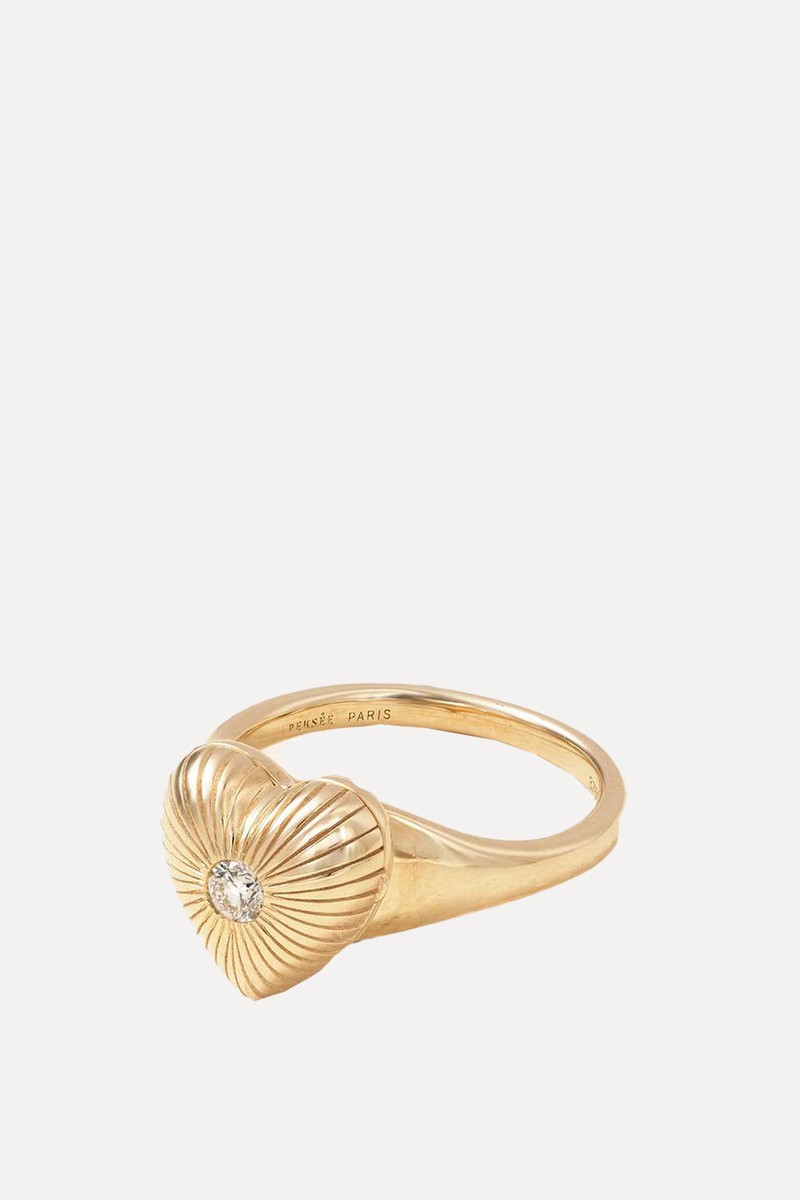 Memoria Heart 9-Karat Gold Diamond Ring from PERSÉE