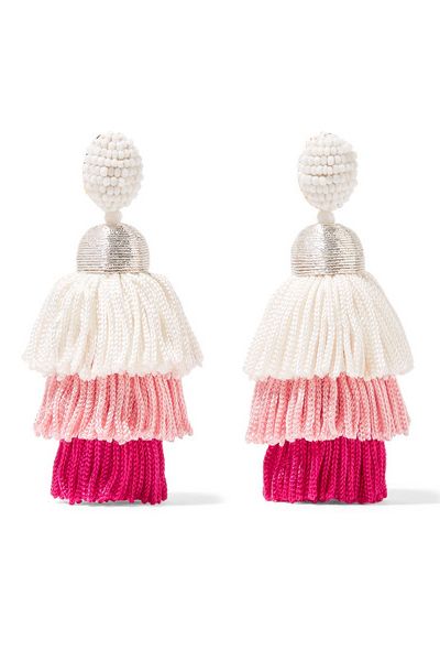 Beaded Clip Earrings from Oscar De La Renta