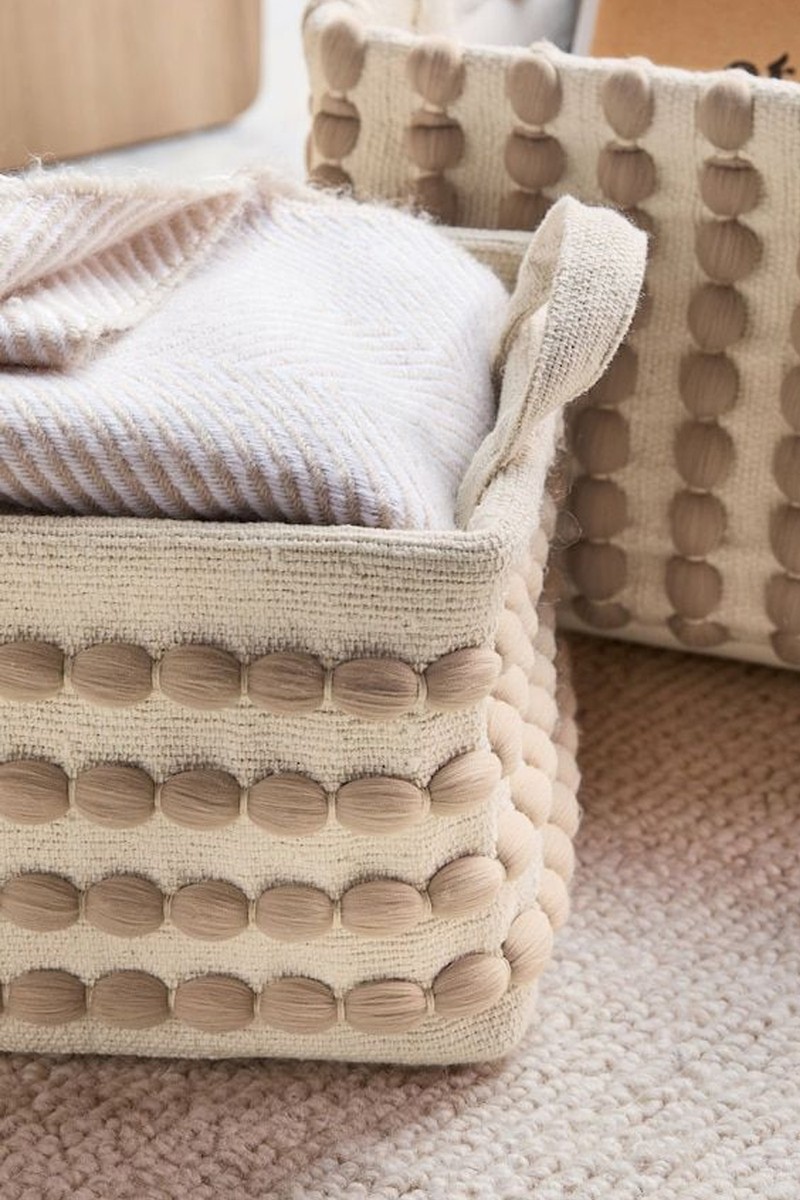 Greige Bobbin Set of 2 Storage Baskets from Next