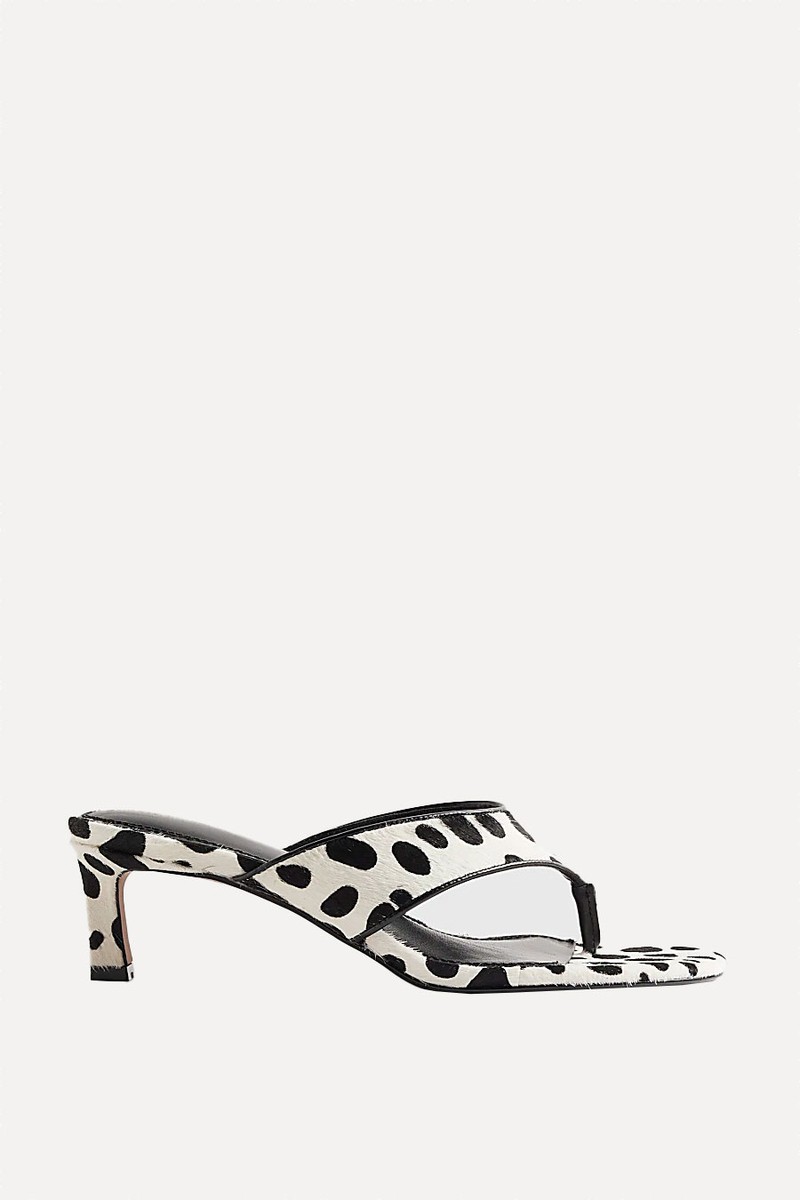 Spot Print Toe Thong Mule Sandals from River Island
