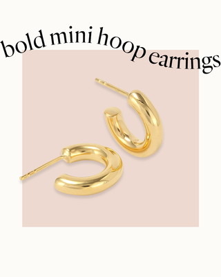 Gold Bold Mini Hoop Earrings, £55