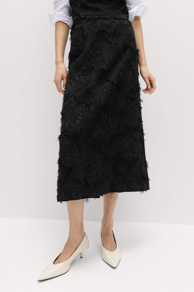 Textured Floral Jacquard Midi Column Skirt from £40