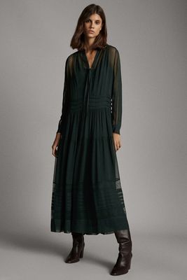 Long Dress With Collar Detail from Massimo Dutti