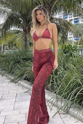 Snake Print Flares from Pretty Little Thing