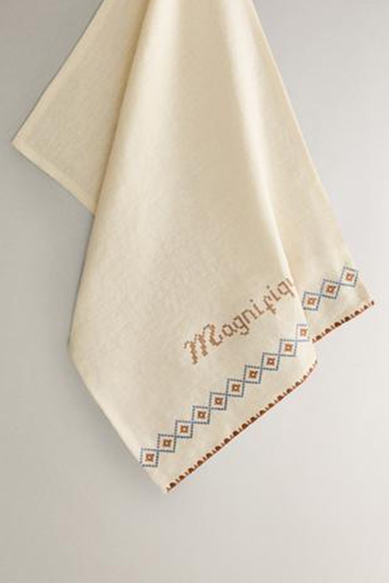 Linen Tea Towel With French Slogan