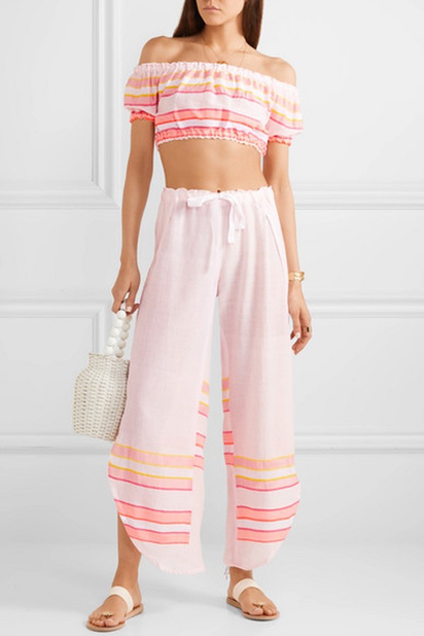 Striped Cotton-Blend Gauze Pants from LemLem