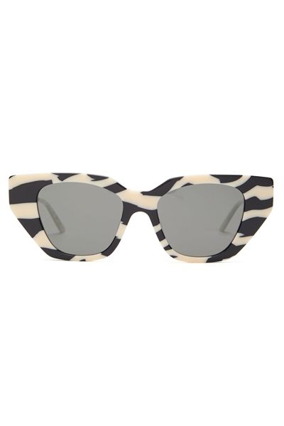 Cat-Eye Zebra-Effect Acetate Sunglasses from Gucci