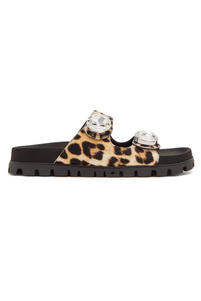 Gobstopper Leopard-Print Slides from Miu Miu