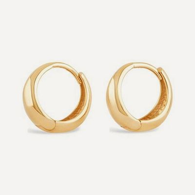 10ct Gold Mini Scoop Huggie Hoop Earrings from Dinny Hall