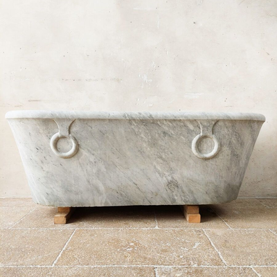 Antique Carrara Marble Bathtub from Piet Jonker