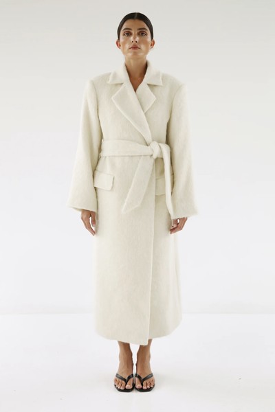 Ivy Mohair Cream Coat from Almada Label