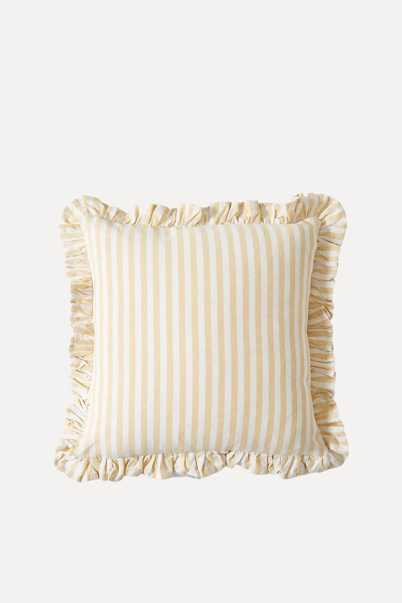 Frilled Stripe Cushion Cover