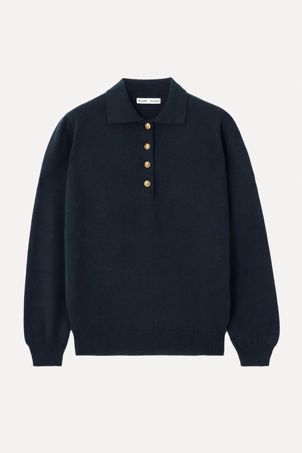 Highland Wool & Cashmere-Blend Polo Sweater from Blazé Milano
