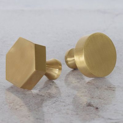 Solid Brushed Brass Gold Knob from Pushka Home
