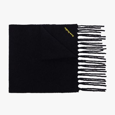 Blue Villy Logo Embroidered Scarf from Acne Studios