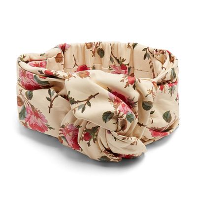 Floral Print Leather Headband from Gucci