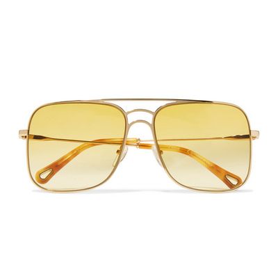 Aviator-Style Gold-Tone Sunglasses from Chloé