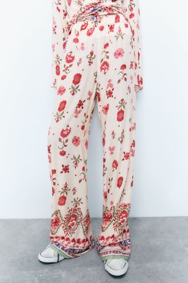 Floral Print Trousers from Zara