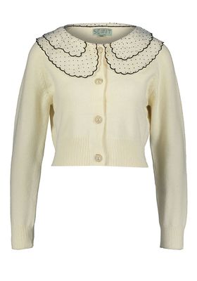 Spotted Collar Cardigan