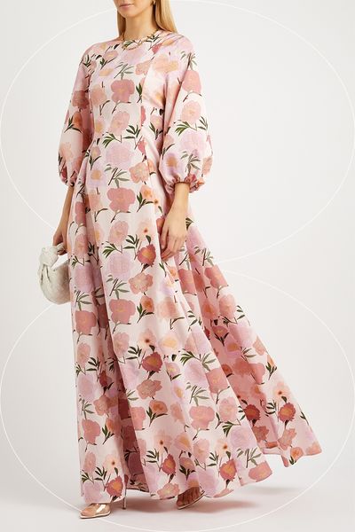 Maddie Floral-Print Taffeta Maxi Dress from Bernadette