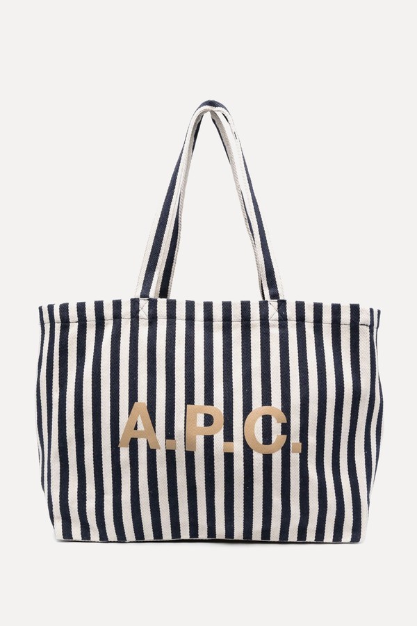 Diane Logo-Print Striped Tote Bag from A.P.C.