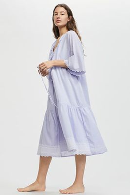 Striped Dressing Gown With Embroidery from Oysho