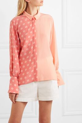 Faux Pearl-Embellished Silk Shirt from Mother Of Pearl