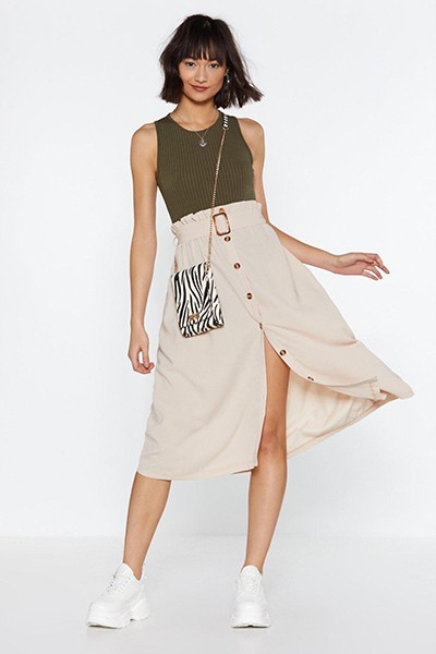 The Hand Your Belt Midi Skirt