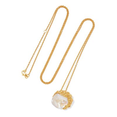 Dhin Gold-Plated Pearl Necklace from Pacharee