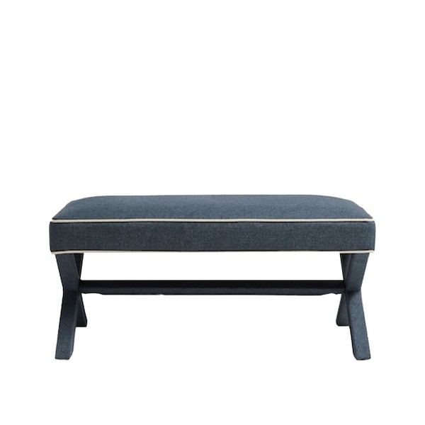 Clabon Indigo Blue Rosebury Bench from Nina Campbell