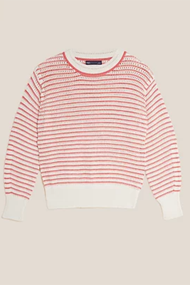 Cotton Rich Striped Relaxed Jumper