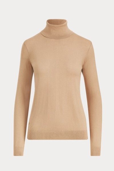 Ribbed Silk-Blend Turtleneck