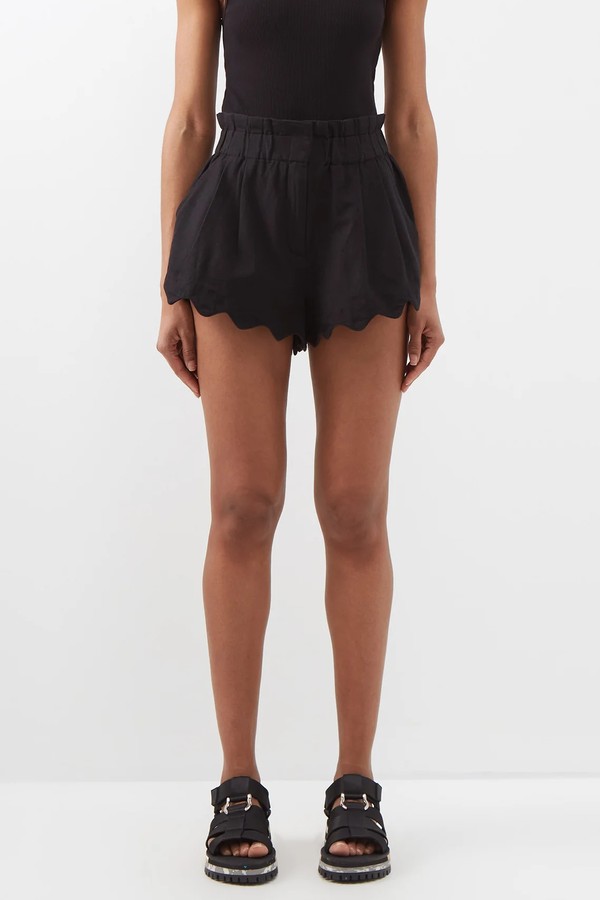 Leona Scallop-Edge Cotton-Blend Shorts from Sea