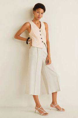 Linen-blend Culotte Trousers