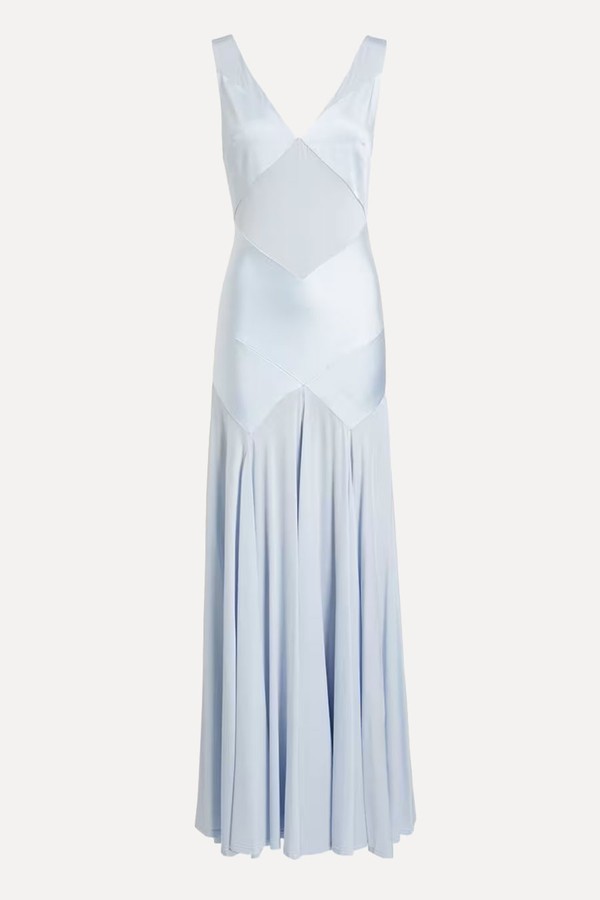 Paneled Satin Gown from Self-Portrait