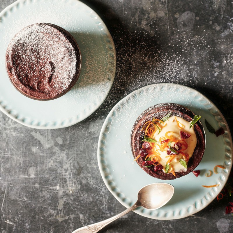 Molten Chocolate, Chestnut & Caramel Mousse