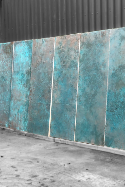 Verdigris Copper Clad Doors from Andrew Nebbett Designs