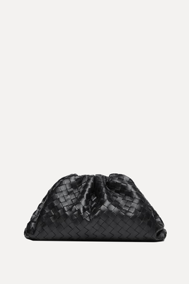 The Pouch Large Gathered Intrecciato Leather Clutch from Bottega Veneta