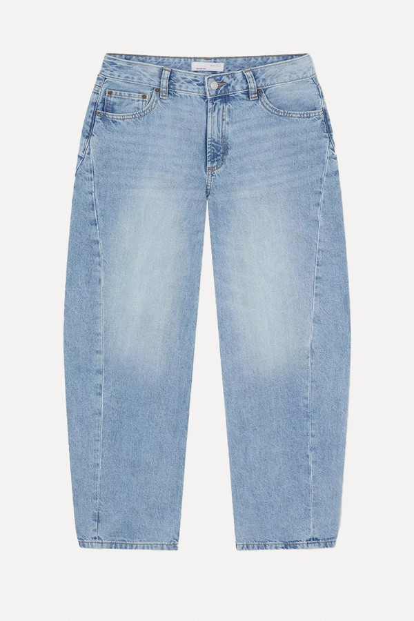 Mid-Rise Barrel Leg Jeans