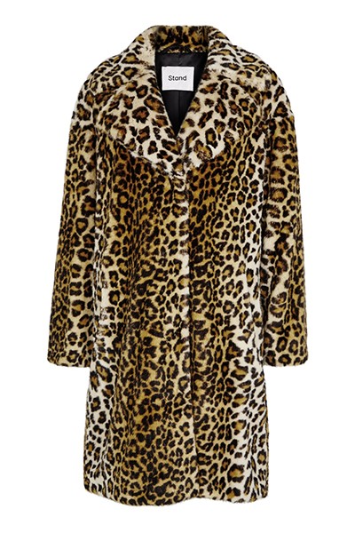 Leopard-Print Faux Fur Coat