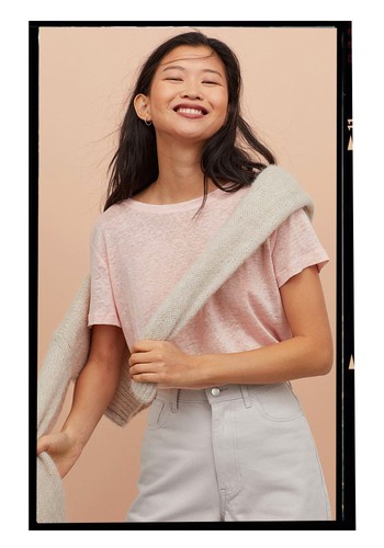 Linen T-Shirt  from H&M