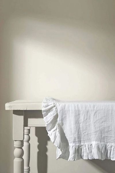 Ruffle Hem Rectangular Linen Tablecloth from Truly