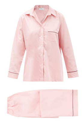 Piped Cotton-Sateen Pyjamas from Pour Les Femmes