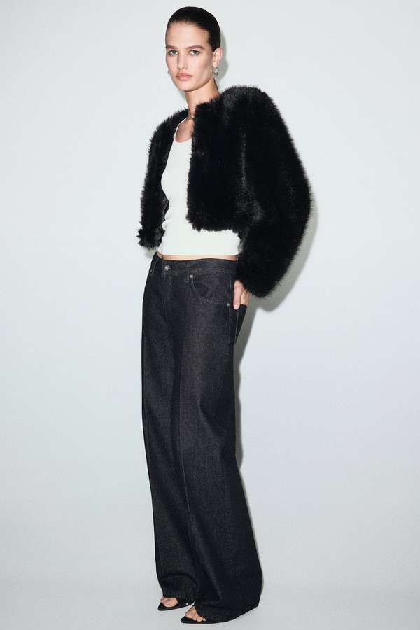 Faux-Fur Cropped Jacket