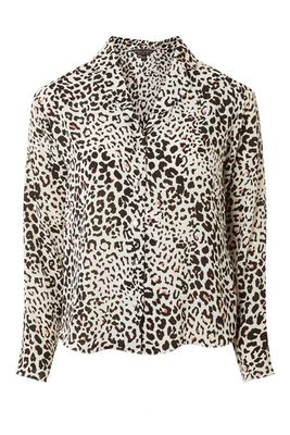 Leopard Print Pyjama Style Shirt