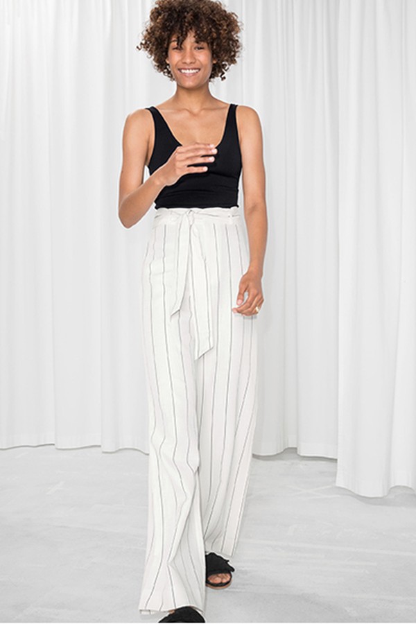 Belted Linen Blend Trousers from & Other Stories