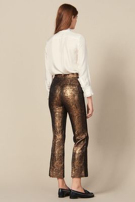 Flared Brocade Tailored Trousers from Sandro