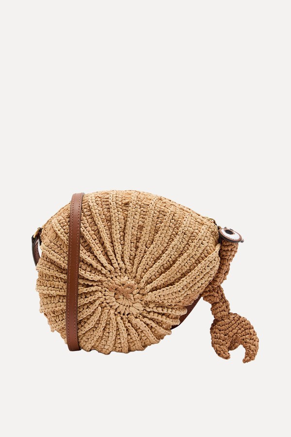 Hermit Crab Raffia & Leather Cross-Body Bag from ANYA HINDMARCH 