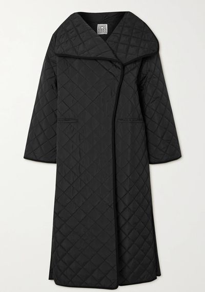 Oversized Black Quilted Jacket from Totême